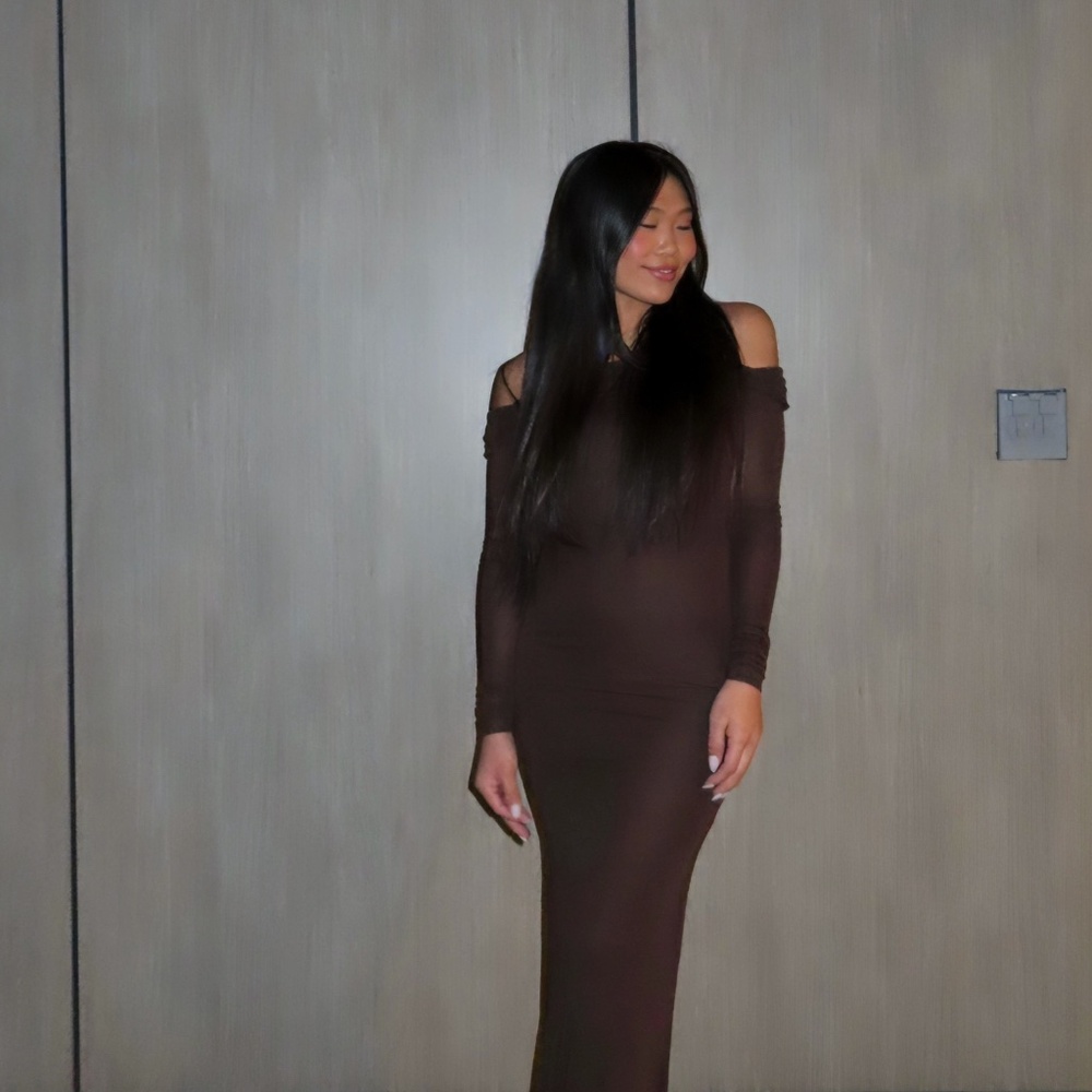 PEPPERMAYO | Cocoa Long Sleeve Maxi Dress - Chocolate